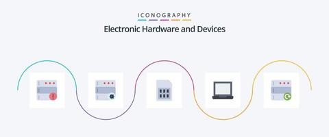 dispositivi piatto 5 icona imballare Compreso . ricaricare. Telefono. Banca dati. dispositivi vettore
