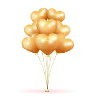 mazzo di palloncini d'oro vettore