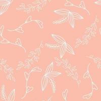 fiore e foglia carino seamless pattern di sfondo vettore