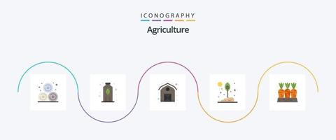 agricoltura piatto 5 icona imballare Compreso cibo. carota. azienda agricola. agricoltura. foglia vettore