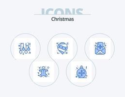 Natale blu icona imballare 5 icona design. posta. decorazione. Accessori. Natale. palle vettore