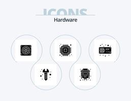 hardware glifo icona imballare 5 icona design. vga. hardware. fan. fan. microchip vettore