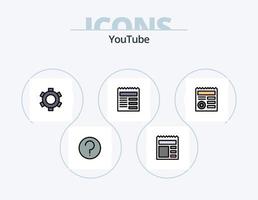 Youtube linea pieno icona imballare 5 icona design. documento. di base. di base. Giusto. Chiacchierare vettore