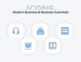 moderno attività commerciale e attività commerciale essenziali blu icona imballare 5 icona design. contatto. chiamata. attività commerciale. sostegno. Telefono vettore