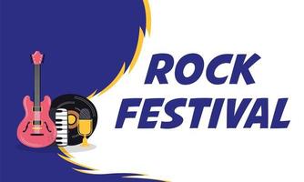 poster di invito di intrattenimento festival rock vettore