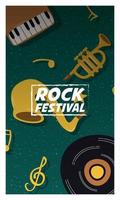 poster di invito di intrattenimento festival rock vettore