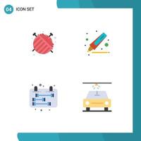 4 universale piatto icona segni simboli di palla gestione filato marcatore auto modificabile vettore design elementi