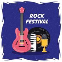 poster di invito di intrattenimento festival rock vettore