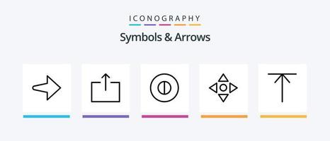 simboli e frecce linea 5 icona imballare Compreso . su. . creativo icone design vettore