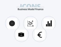 finanza glifo icona imballare 5 icona design. . obbiettivo. vettore