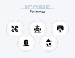 tecnologia glifo icona imballare 5 icona design. tecnologia. occhiali. volare. futuro. robotica vettore