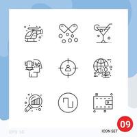 9 creativo icone moderno segni e simboli di attività commerciale protezione omega pillole personale primavera modificabile vettore design elementi