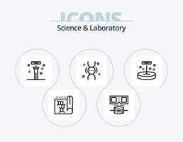 scienza linea icona imballare 5 icona design. bruciatore. microrganismi. tubo. vita. scienza vettore