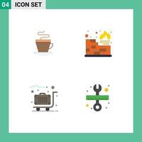 4 tematico vettore piatto icone e modificabile simboli di tè viaggio indiano protezione riparazione modificabile vettore design elementi