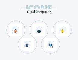 nube calcolo piatto icona imballare 5 icona design. nube. su. nube. server. nube vettore