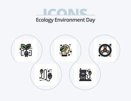 ecologia linea pieno icona imballare 5 icona design. gas stazione. olio. eco. carburante. energia vettore