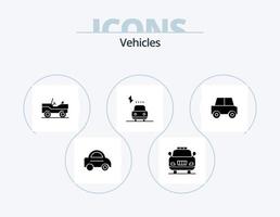 veicoli glifo icona imballare 5 icona design. . viaggio. furgone. macchina. energia vettore