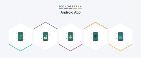 androide App 25 piatto icona imballare Compreso Telefono. mobile. mobile app. Elimina. App vettore