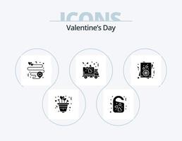 san valentino giorno glifo icona imballare 5 icona design. amore. festa. porta etichetta. trasporto. consegna vettore