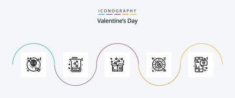 san valentino giorno linea 5 icona imballare Compreso amore. piatto. beneficenza. amore. amore vettore