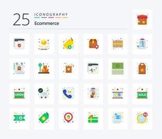 e-commerce 25 piatto colore icona imballare Compreso codice. spedizione. Inserisci. posto. consegna vettore