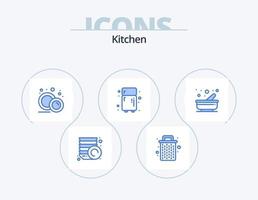 cucina blu icona imballare 5 icona design. pestello. cucina. cibo. cucinando. cucina vettore