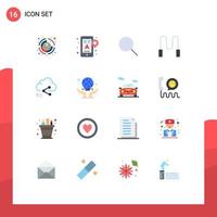 universale icona simboli gruppo di 16 moderno piatto colori di calcolo nube instagram Condividere saltare modificabile imballare di creativo vettore design elementi