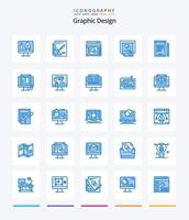 creativo grafico design 25 blu icona imballare come come dipingere rullo. computer. libro. ragnatela disposizione. ragnatela progettazione vettore