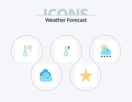 tempo metereologico piatto icona imballare 5 icona design. . sole. temperatura. neve. tempo metereologico vettore