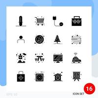 impostato di 16 moderno ui icone simboli segni per persone kit di strumenti dispositivi Materiale scatola modificabile vettore design elementi