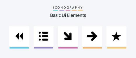 di base ui elementi glifo 5 icona imballare Compreso media. segnalibro. freccia. Giusto. inoltrare. creativo icone design vettore