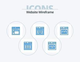 sito web wireframe blu icona imballare 5 icona design. e-mail. ragnatela. sito web. sicuro. sito web vettore