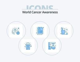 mondo cancro consapevolezza blu icona imballare 5 icona design. Mela succo. cura. cancro. Salute. sintomo vettore