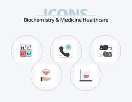 biochimica e medicina assistenza sanitaria piatto icona imballare 5 icona design. testng. Ospedale. periodico. medico. mobile vettore