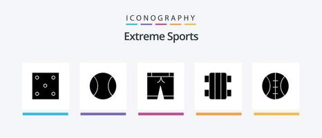 sport glifo 5 icona imballare Compreso . sport. sport. baseball. skateboard. creativo icone design vettore