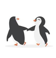carino coppia di pinguini allegro vettore