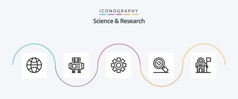 scienza linea 5 icona imballare Compreso . bandiera. ambientazione. esplorazione. virus vettore