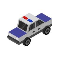 auto della polizia isometrica su sfondo bianco vettore
