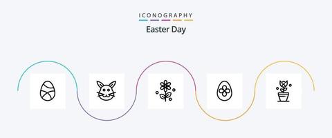 Pasqua linea 5 icona imballare Compreso Pasqua. uovo. coniglio. Pasqua uovo. decorazione vettore