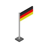 bandiera della Germania isometrica su sfondo bianco vettore