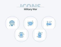 militare guerra blu icona imballare 5 icona design. coltello. esercito medaglia. atomico. militare. esercito vettore