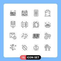 16 creativo icone moderno segni e simboli di dando cibo in linea padella impostazioni modificabile vettore design elementi