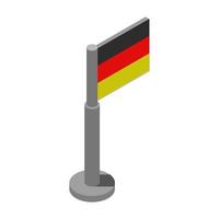 bandiera della Germania isometrica su sfondo bianco. vettore