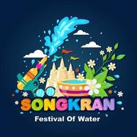 felice festival dell'acqua di songkran vettore