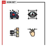 4 creativo icone moderno segni e simboli di consegna server camion modello sociale modificabile vettore design elementi