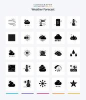 creativo tempo metereologico 25 glifo solido nero icona imballare come come foschia. tempo atmosferico. tempo atmosferico. temperatura. piovoso vettore