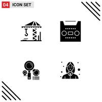 universale icona simboli gruppo di moderno solido glifi di Crain mirino Audio nastro avatar modificabile vettore design elementi