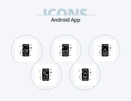 androide App glifo icona imballare 5 icona design. errore. mobile. utente. Messaggio. ui vettore