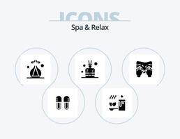 terme e rilassare glifo icona imballare 5 icona design. bastone . candela . spa. incenso vettore