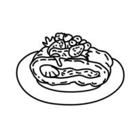 icona della torta. gioco da ragazzi disegnati a mano o contorno nero icona stile vettore